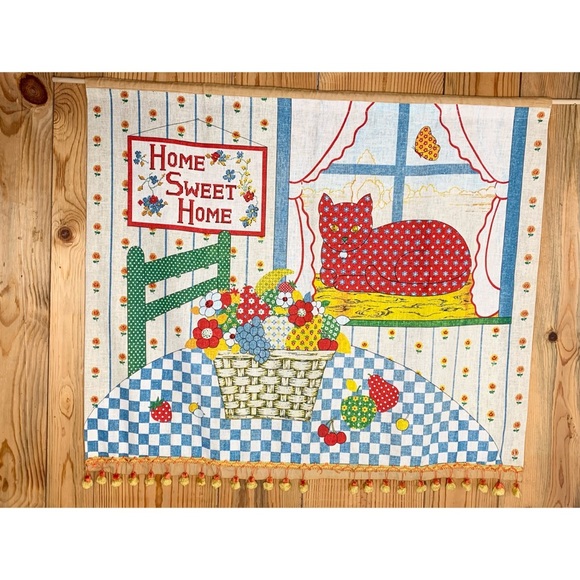 70s Cat Print Wall Hanging
